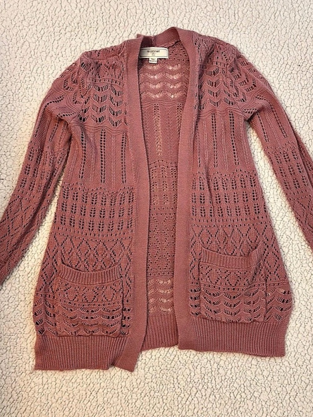 Open Front Knit Cardigan in Pink